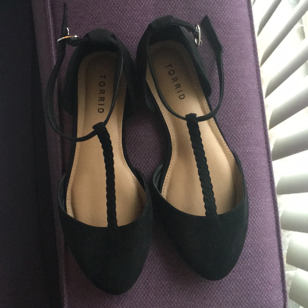 Torrid Black T Strap Flats